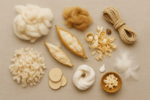 Matériaux naturels : coussins et couvertures Mara-Vital