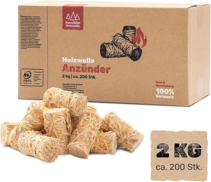 Matratzen kaufen Schweiz, Bettdecken kaufen Schweiz, Kopfkissen kaufen Schweiz Natürliche Holzwolle-Anzünder für Kamin, Grill & Feuerstelle