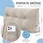 ELONEO Back Pillow 100 cm – Wedge Pillow / Reading Pillow for Bed &amp; Sofa