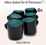 Steingut Ibiza Tassen 6er Set 350 ml