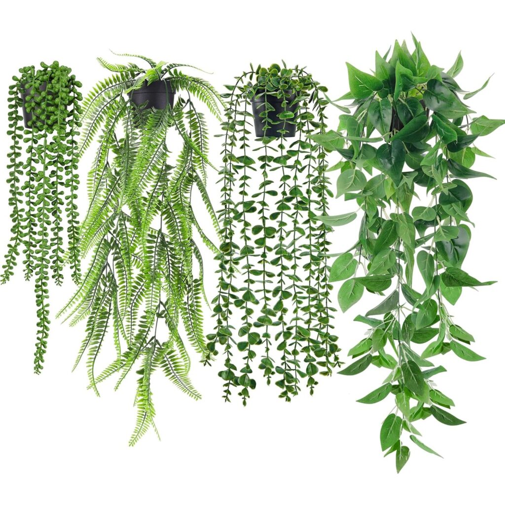 Set of Artificial Hanging Rose Plants