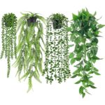 Set of Artificial Hanging Rose Plants