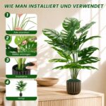 Le Monstera rose artificiel de 71 cm avec son pot