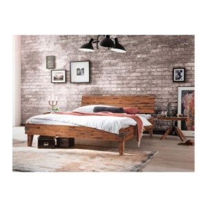 Lit Aloa de Hasena en acacia 62 « Vintage brown », laqué, présenté seul