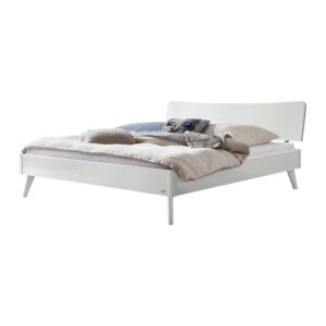 Caluso bed by Hasena in 10-MDF, opaque white, lacquered, shown on its own