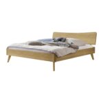 Caluso bed by Hasena in 74-oak bright, oiled, freestanding