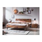 Bett Duno von Hasena in 62-Akazie Vintage brown, lackiert, freigestellt