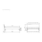 Dimensioned sketch of the Sambuco bed