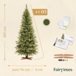 FairyTrees Weihnachtsbaum Nordmanntanne schmal Premium FT05