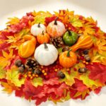 ROLLWAY Fall Decor Set with Pumpkins and Maple Leaves