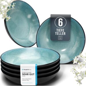 Lot de 6 assiettes à soupe en faïence Ibiza