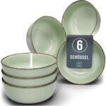 Rustic Earthenware Cereal Bowls, Set of 6