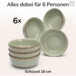 Rustic Earthenware Cereal Bowls, Set of 6