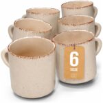 Rustic Earthenware Mugs, Set of 6, 350 ml