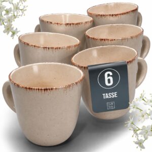 Tasses en faïence « Rustic », lot de 6, 435 ml